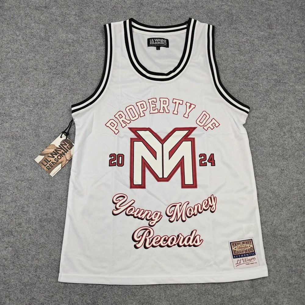 Lil‎ Wayne Young Money Records Basketball Jersey Mens Large White Reason RLW-17